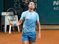 Hugo Dellien from Bolivia is feeling disappointed during the Internazionali di Verona - ATP Challenger 100 tennis tournament at Sports Club...