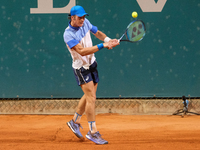 Vilius Gaubas from Lithuania is in action during the Internazionali di Verona - ATP Challenger 100 tennis tournament at Sports Club Verona i...