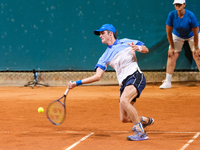 Vilius Gaubas from Lithuania is in action during the Internazionali di Verona - ATP Challenger 100 tennis tournament at Sports Club Verona i...