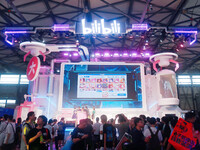 The booth of Bilibili is appearing at ChinaJoy 2024 in Shanghai, China, on July 26, 2024. (