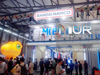 The Bandai Pavilion is showcasing at ChinaJoy 2024 in Shanghai, China, on July 26, 2024. (