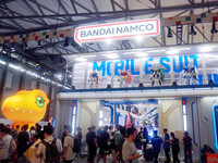 The Bandai Pavilion is showcasing at ChinaJoy 2024 in Shanghai, China, on July 26, 2024. (