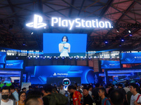 The SONY PS5 pavilion is being showcased at ChinaJoy 2024 in Shanghai, China, on July 26, 2024. (