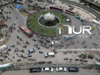 An overview of Motijheel Financial District as government and non-government offices are opening today after 4 days following a recent clash...