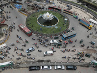 An overview of Motijheel Financial District as government and non-government offices are opening today after 4 days following a recent clash...