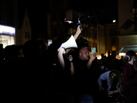 People are protesting against the screening of the film ''Green Border'' by Agnieszka Holland on the Main Square during the New Horizons Int...