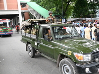 Bangladesh Army Patrol On Street As Authorities Have Eased The Curfew, Which Came Into Effect After Student Protests Against Quota System Fo...