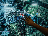 A person is showing the Machil Kupwara location on a screen in Baramulla, Jammu and Kashmir, India, on July 27, 2024. Five Indian Army soldi...