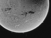 (EDITOR'S NOTE: This image was captured with an H-Alpha solar telescope and is the result of stacking the best 20% of frames. The final stac...