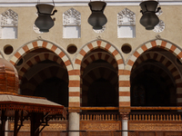 The Mosque of Amir Altinbugha al-Maridani, dating from 1340 CE, is a mosque from the era of the Mamluk Sultanate of Cairo, Egypt. Located so...