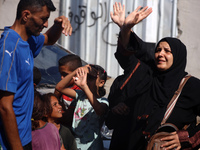 A group of Palestinian children and patients are awaiting in Deir Al-Balah, central Gaza Strip, on July 28, 2024, for their medical evacuati...