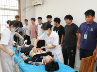 Young conscripts are attending a physical examination at a conscription medical examination station in Funing county, Yancheng city, East Ch...