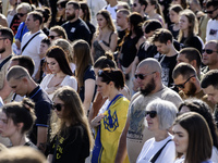 Ukrainian activists, relatives, and friends of soldiers who defended the Azovstal Iron and Steel Works are attending a ceremony to remember...