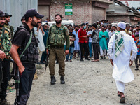 Security forces are near the site where 4 people are dying due to a mysterious explosion in Sopore District, Baramulla, Jammu and Kashmir, I...