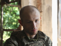 A serviceman who goes by the call sign Psykh is a Shkval (Squall) Battalion member in Ukraine, on July 26, 2024. Former prisoners who volunt...