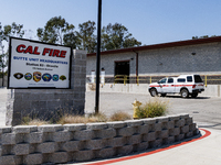 Cal Fire members are managing Park Fire logistics and operations from Butte Unit Headquarters, Station 63, in Oroville, Calif., on Sunday, J...