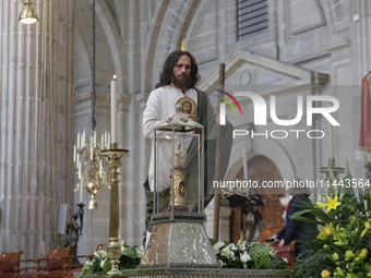 I am viewing the relics of St. Jude Thaddeus inside the Metropolitan Cathedral in Mexico City, Mexico, on a work carried out jointly by the...