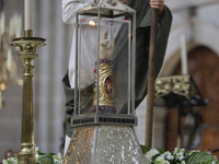 I am viewing the relics of St. Jude Thaddeus inside the Metropolitan Cathedral in Mexico City, Mexico, on a work carried out jointly by the...