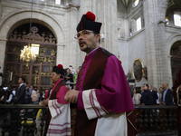 A Mass is being held where the relics of St. Jude Thaddeus are being exhibited inside the Metropolitan Cathedral in Mexico City, Mexico, on...