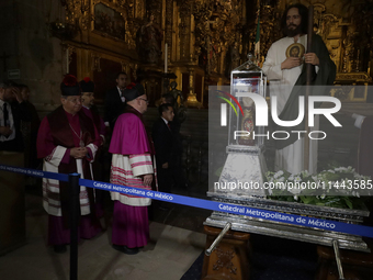 I am viewing the relics of St. Jude Thaddeus inside the Metropolitan Cathedral in Mexico City, Mexico, on a work carried out jointly by the...