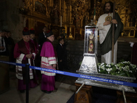 I am viewing the relics of St. Jude Thaddeus inside the Metropolitan Cathedral in Mexico City, Mexico, on a work carried out jointly by the...