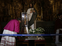 I am viewing the relics of St. Jude Thaddeus inside the Metropolitan Cathedral in Mexico City, Mexico, on a work carried out jointly by the...