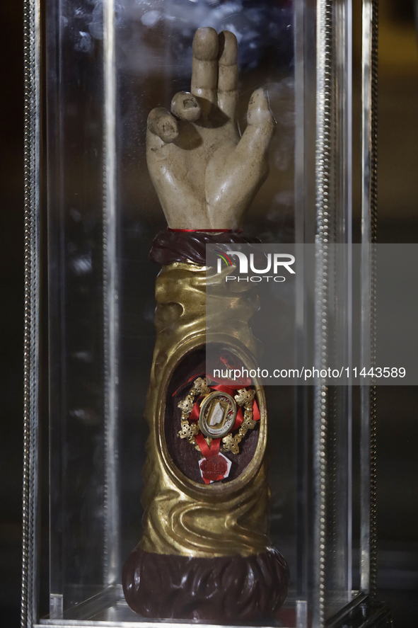 I am viewing the relics of St. Jude Thaddeus inside the Metropolitan Cathedral in Mexico City, Mexico, on a work carried out jointly by the...