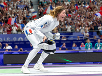 Auriane Mallo - Breton of Team France reacts after winning the the Women's Epee Team Semifinal 2, Match 8 match between Team Poland and Team...