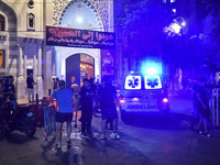 Ambulances are following an Israeli military strike on a building in Beirut's southern suburb, in Beirut, Lebanon, on July 30, 2024. The Isr...