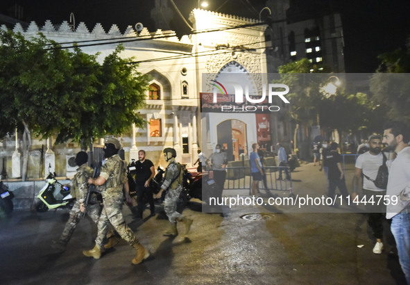 Ambulances are following an Israeli military strike on a building in Beirut's southern suburb, in Beirut, Lebanon, on July 30, 2024. The Isr...