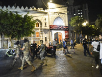 Ambulances are following an Israeli military strike on a building in Beirut's southern suburb, in Beirut, Lebanon, on July 30, 2024. The Isr...