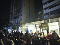 Ambulances are following an Israeli military strike on a building in Beirut's southern suburb, in Beirut, Lebanon, on July 30, 2024. The Isr...