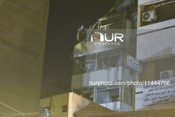 Ambulances are following an Israeli military strike on a building in Beirut's southern suburb, in Beirut, Lebanon, on July 30, 2024. The Isr...