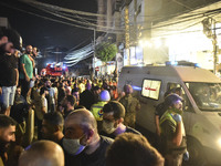 Ambulances are following an Israeli military strike on a building in Beirut's southern suburb, in Beirut, Lebanon, on July 30, 2024. The Isr...