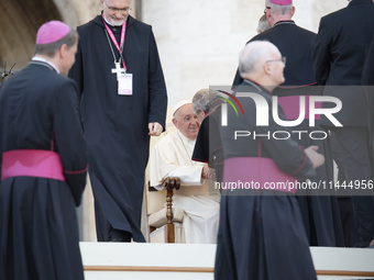 Pope Francis is addressing an open-air audience of the XIII International Pilgrimage of Altar Servers at St. Peter's Square in the Vatican,...