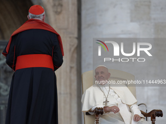 Pope Francis is attending an open-air audience of the XIII International Pilgrimage of Altar Servers at St. Peter's Square in the Vatican on...