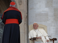 Pope Francis is attending an open-air audience of the XIII International Pilgrimage of Altar Servers at St. Peter's Square in the Vatican on...