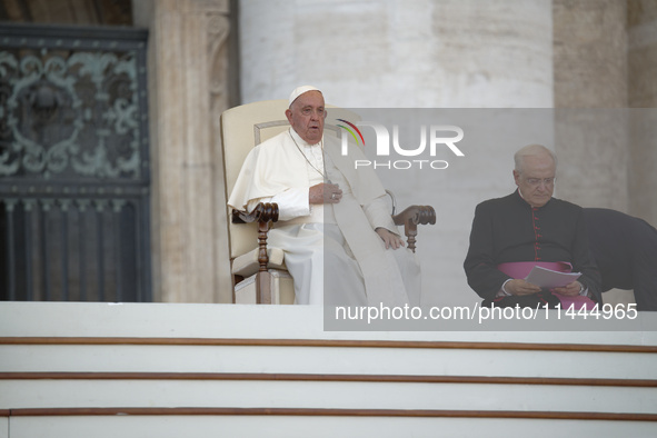 Pope Francis is attending an open-air audience of the XIII International Pilgrimage of Altar Servers at St. Peter's Square in the Vatican on...