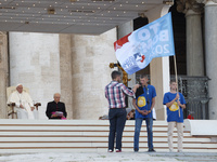 Pope Francis is attending an open-air audience of the XIII International Pilgrimage of Altar Servers at St. Peter's Square in the Vatican on...