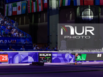 Auriane Mallo-Breton of Team France and Alberta Santuccio of Team Italy are reacting  after  the Fencing Women's Epee Team Gold Medal match...