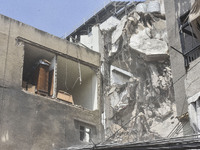 A view is showing a partially destroyed building, which is being targeted by the Israeli army, in Beirut, Lebanon, on July 31, 2024. The Isr...