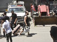 A view is showing a partially destroyed building, which is being targeted by the Israeli army, in Beirut, Lebanon, on July 31, 2024. The Isr...