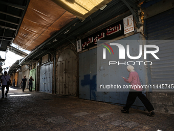 Vendors Close Their Shops In The Old City Of Jerusalem During A General Strike On July 31, 2024, Following The News Of The Assassination Of...