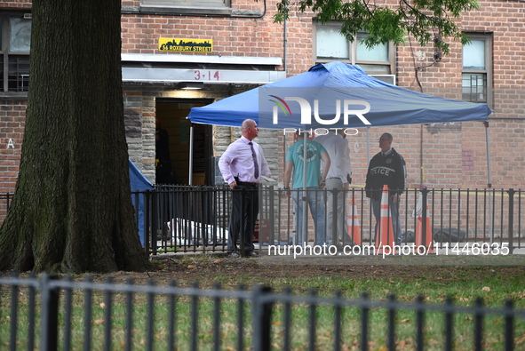 One person is being injured and one person is being killed in a shooting in Staten Island, New York, United States, on July 31, 2024. At app...