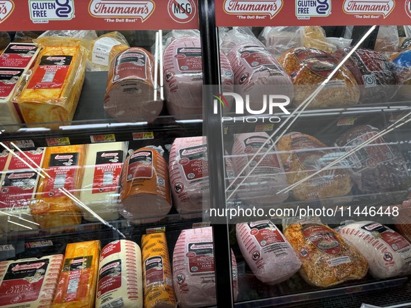 A deli meat counter is being seen at Walmart Supercenter in Teterboro, New Jersey, United States, on July 31, 2024. Seven million pounds of...