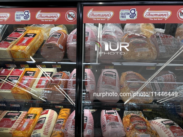 A deli meat counter is being seen at Walmart Supercenter in Teterboro, New Jersey, United States, on July 31, 2024. Seven million pounds of...