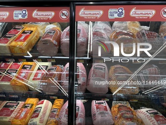 A deli meat counter is being seen at Walmart Supercenter in Teterboro, New Jersey, United States, on July 31, 2024. Seven million pounds of...