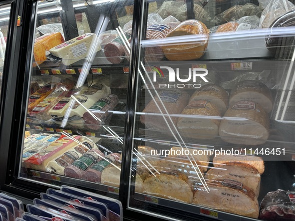 A deli meat counter is being seen at Walmart Supercenter in Teterboro, New Jersey, United States, on July 31, 2024. Seven million pounds of...