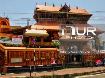 Pazhavangadi Ganapathy Temple is standing in Thiruvananthapuram (Trivandrum), Kerala, India, on April 13, 2024. (