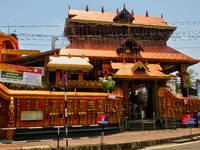 Pazhavangadi Ganapathy Temple is standing in Thiruvananthapuram (Trivandrum), Kerala, India, on April 13, 2024. (